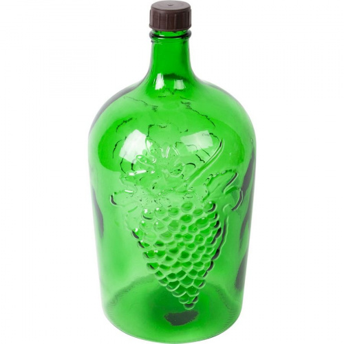 Бутыль 5 литров из зелёного стекла