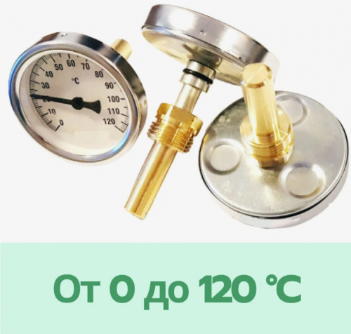 Термометр биметаллический осевой 0 - 120 С ,1/2 фото 5